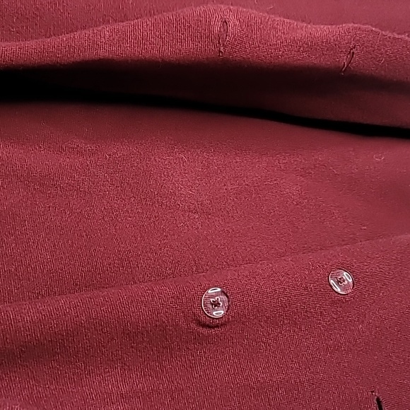 Marled vest sweater double breasted split collar wine sz L soft fine knit - Picture 9 of 9